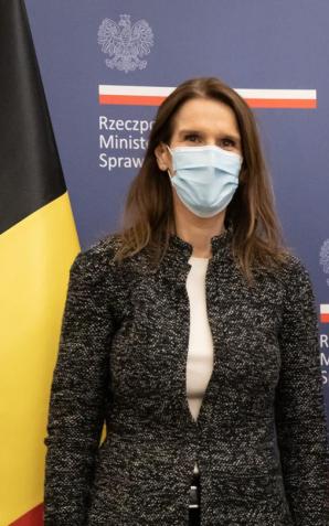 Spotkanie ministra Zbigniewa Raua z minister spraw zagranicznych Belgii Sophie Wilmès. Ministrowie omówili m.in. kwestię wspólnej odpowiedzi UE na rosyjską inwazję na Ukrainę
